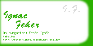 ignac feher business card